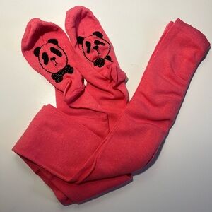 Mini Rodini pink Panda Tights 134/146 NWT!